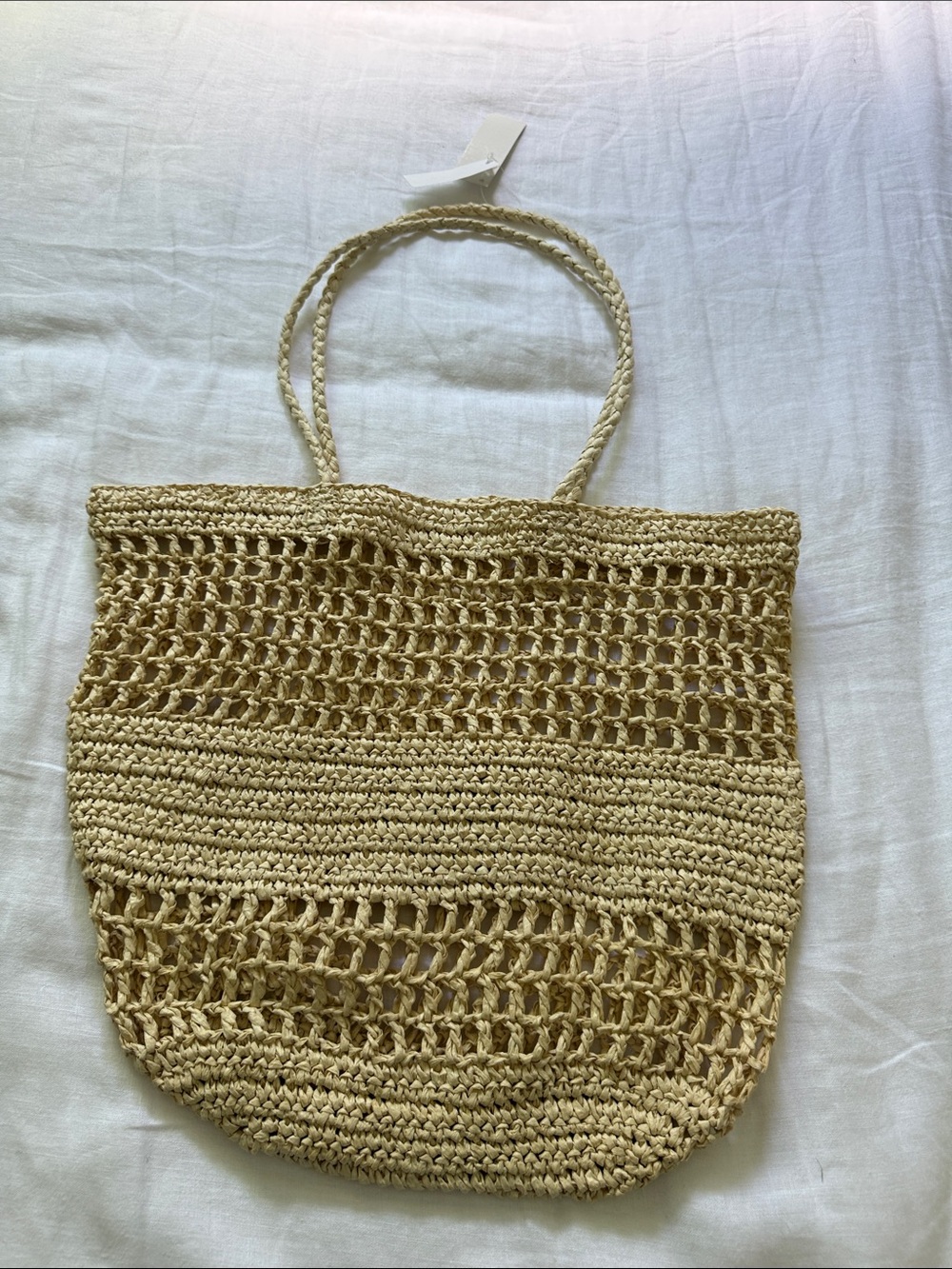 H&M Beige Crochet 'PARIS' Logo Tote Bag - Picture 6 of 11